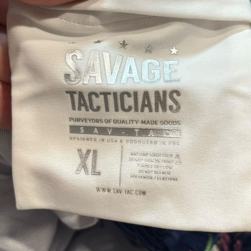 Savage Tacticians Swim Trunks XL Blue Neon Skull Rifle Tactical Board Shorts - Picture 5 of 8